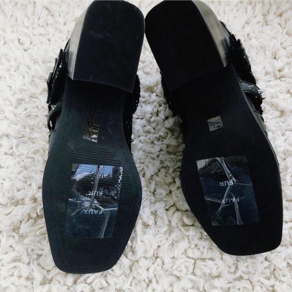 Kelsi Dagger Studded Metallic Faux Fur Ankle Black Leather Boot Women Sizes NWOB - Picture 12 of 14